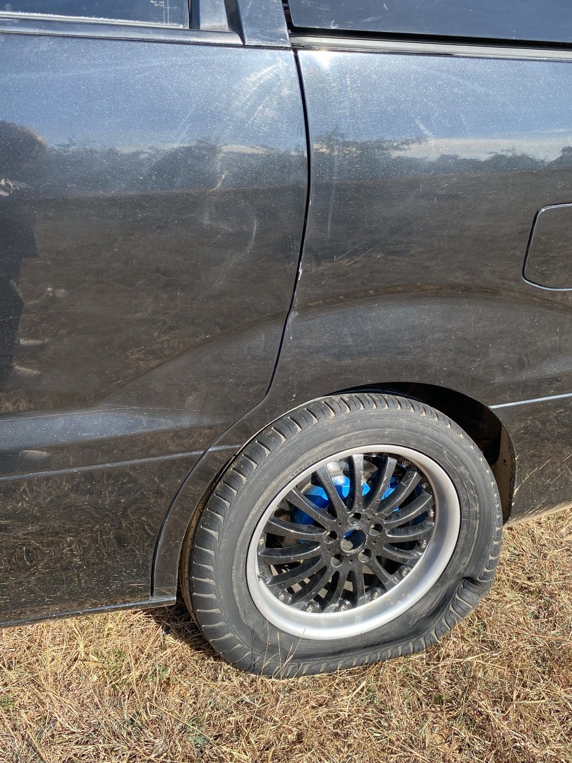 Flat tire during Tanzania travel